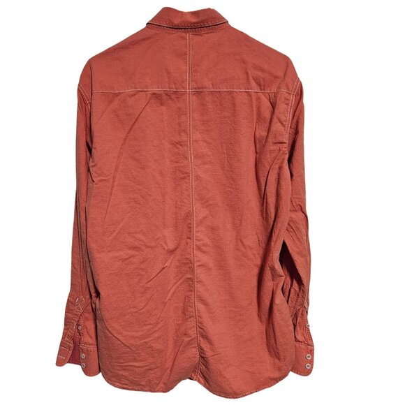 Johnston & Murphy Button Up Shirt Mens Size L Slim Fit Long Sleeve Rust Orange - Picture 2 of 5